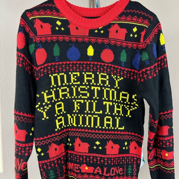 Hot Topic Home Alone Filthy Animal Fair Isle Sweater Christmas Sweater Size XS - Picture 6 of 12